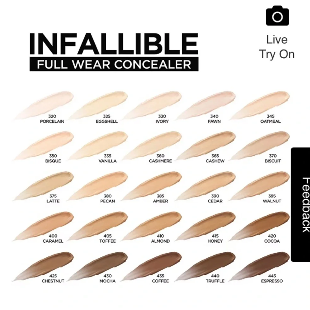 L’Oréal Infallible Full Wear Waterproof Concealer Coffee Cafe 0.33 fl oz/10 ml